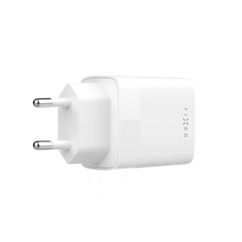 USB-C reisilaadija FIXED FIXC30N-C-WH — 30W kompaktne USB-C toiteadapter, ühe pordiga kiirlaadimine