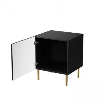 Öökapikomplekt 2 tk cama meble JUNGLE — 53,5×40,5×44 cm, must matt MDF/puitlaastplaat, kuldsed jalad