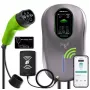 Wallbox QOLTEC EV laadimisjaam Type 2 22 kW LCD 2 RFID-kaarti 3-faasiline 5 m kaabel hotellisüsteem
