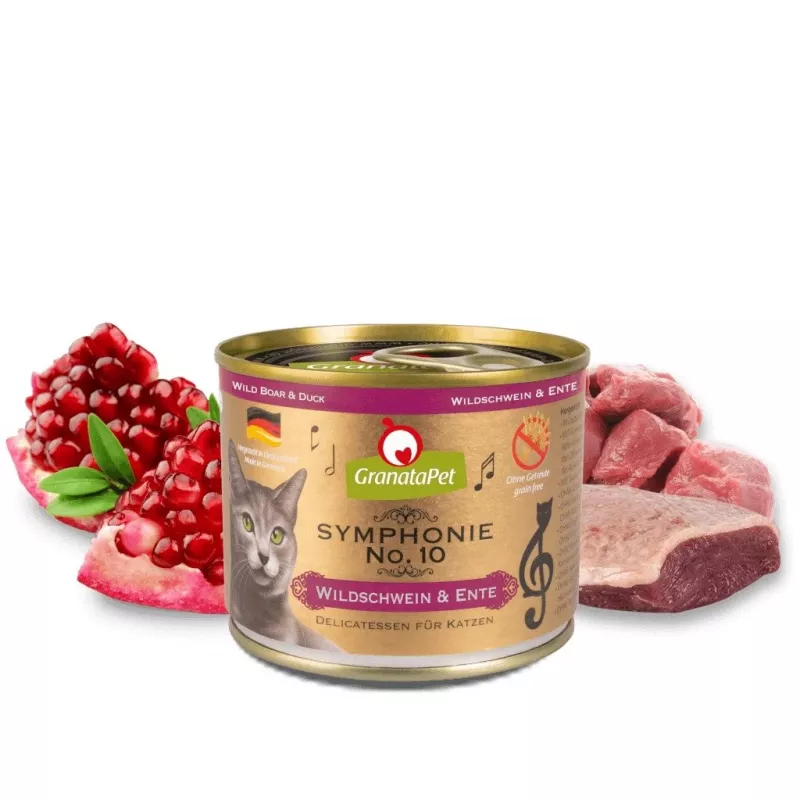 Märg kassitoit Fox4Pets Symphonie No.10 Metssiga ja part 200 g, täisväärtuslik täiskasvanud kassi toit, 78% niiskusesisaldus