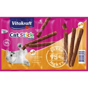 Cat stick dry food Vitakraft 36 g — Lamb & Turkey, Protein 33.5%, Fat 20%, Calcium 10%