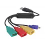 DeLock USB2.0 väline 4-pordiline kaablijaotur - Jaotur - 4 x USB2.0 - Lauaarvutile (61724)