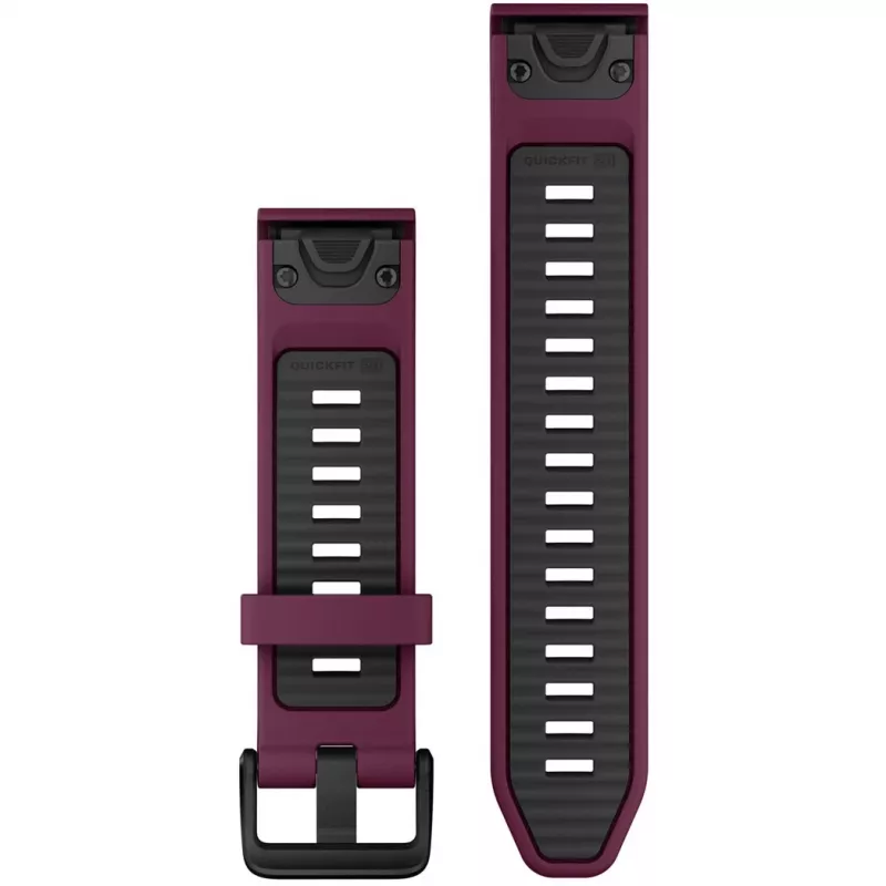 Silikoonist kellarihm GARMIN Quickfit 010-13391-04, 20 mm, grafiit/punane