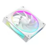 12 cm korpuse ventilaator DeepCool FL12 WH — 3-pakk, 120×120×25 mm, 2150 RPM, 55 CFM, Fluid Dynamic Bearing, PWM, multi-LED, 4-pin