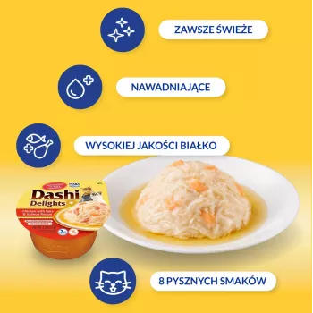 INABA Dashi Delights kana, tuunikala ja lõhe puljong - kassimaius - 70g