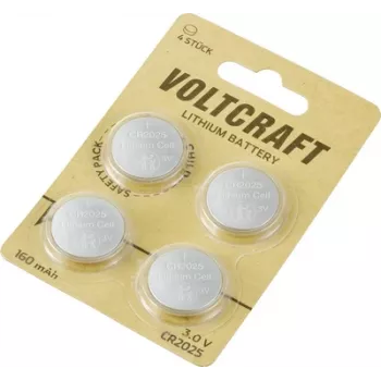 Voltcraft nööpelement CR 2025 3 V 160 mAh liitium 4er-pakk LM2025 VC-12629380
