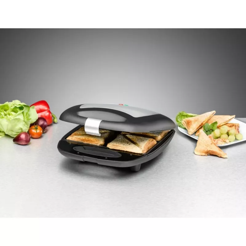 Võileivagrill Rommelsbacher ST 1410 — 4 võileiba, 1400 W, mittenakkuvad plaadid, must/hõbedane