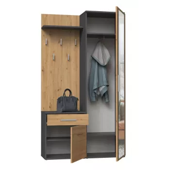 Esikukapp Top e shop GARD DUO ANT/ART KPL — 2 hingedega ust, puitlaastplaat, 1000×350×1800 mm