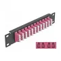 Fiiberoptiline patch-paneel DeLOCK 10-tolline 12 pordiga LC Quad violetne 1U must