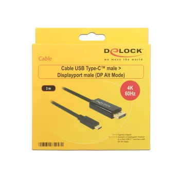 Delock kaabel USB Type-C Plug > Displayport Plug (DP Alt Mode) 4K 60 Hz 3m must