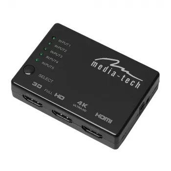 HDMI video lüliti MEDIA-TECH MT5207, 3x HDMI sisendit, 1x HDMI väljund, must