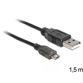 USB-kaabel DeLOCK USB 2.0-A – USB micro-B 1,5 m