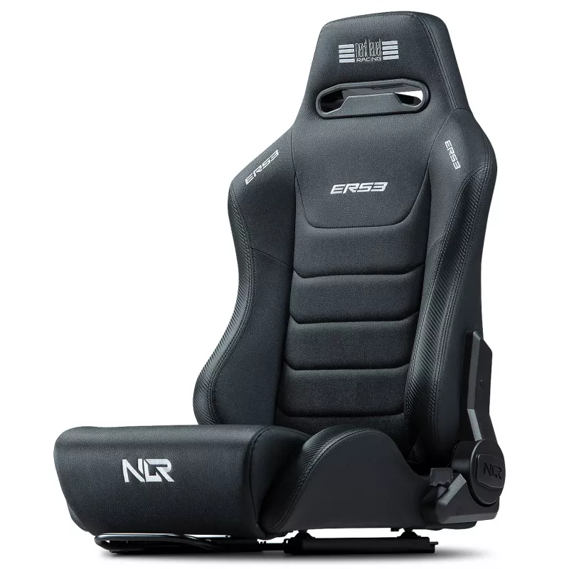 Võidusõidustiilis lamav iste Next Level Racing ERS3 Elite Premium — must PU-nahk, lamav seljatugi, ühildub kabiini/põrandakinnitusega