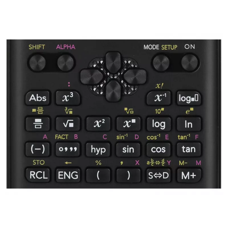 Teaduslik kalkulaator CASIO FX-82ES PLUS-2 taskuformaadis — 252 funktsiooni, punktmaatriksiga 12-kohaline ekraan, patareitoide (AAA), must
