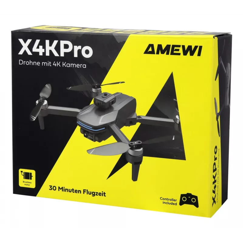 Amewi X4KPro, 4 rootorit, 3840 x 2160 pikslit, 1500 mAh, hall