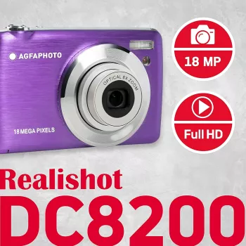 Agfa Photo DC8200 Lilla + Ümbris + SD-kaart 16GB