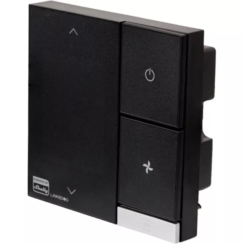 Smart HVAC-termostaat Shelly LinkedGo Must — digitaalne Wi‑Fi (802.11b/g/n), 87×87×35 mm