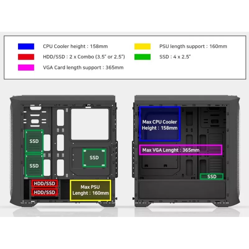 Arvutikorpus Zalman N5 TF ATX must