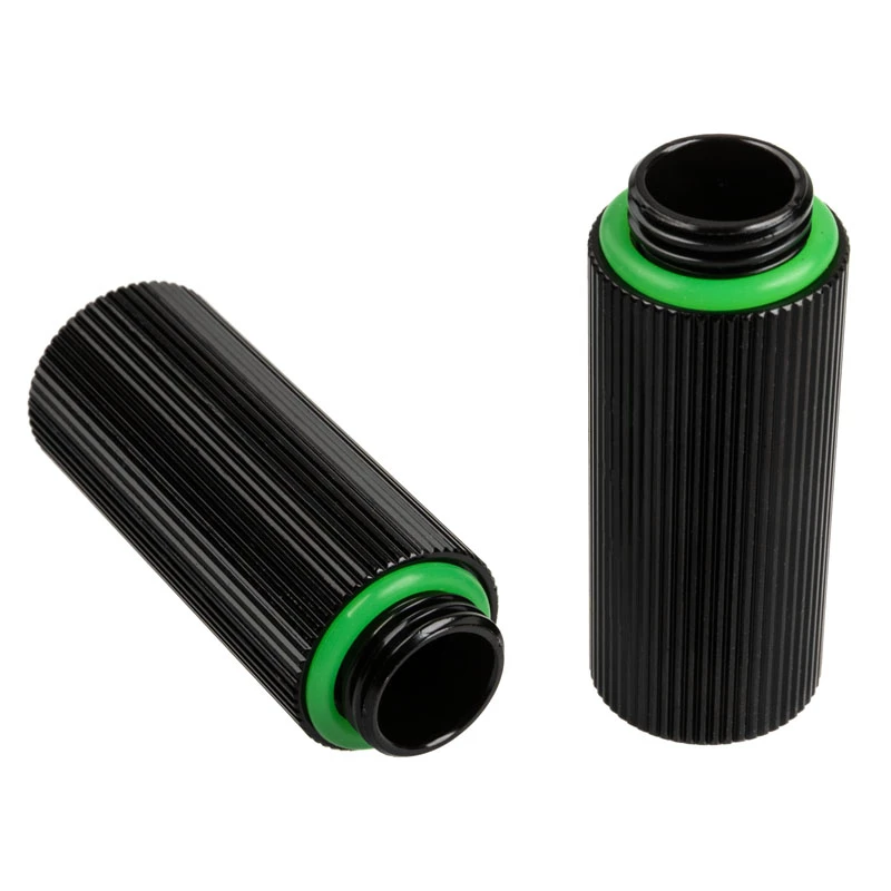 Adapter G1/4 tolli isane G1/4 tolli emasele, BitsPower Touchaqua, sirge 40 mm, must (2 tk)