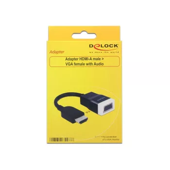 Video kaabli adapter HDMI Type A VGA D-Sub + 3,5 mm DeLOCK 65587