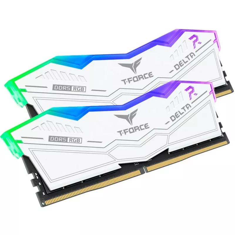 DIMM 32 GB DDR5-6000 (2x 16 GB) kahe kanaliga komplekt, mälu valge, FF4D532G6000HC30DC01, Delta RGB, INTEL XMP