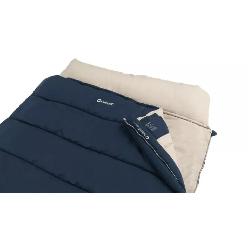 Magamiskott Outwell Contour Lux Double ristkülikukujuline polüester, 1450×2200 mm, maksimaalne kasutaja pikkus 190 cm, sinine
