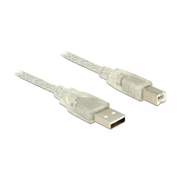 USB-kaabel DeLOCK 83892 USB 2.0 1m USB A USB B läbipaistev