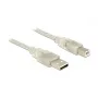 USB-kaabel DeLOCK 83892 USB 2.0 1m USB A USB B läbipaistev