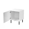 Öölaud Cama Meble JUNGLE 53,5×40,5×44 cm valge matt, MDF ja puitlaastplaat, mustad jalad, komplekt 2 tk