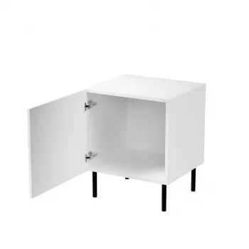 Öölaud Cama Meble JUNGLE 53,5×40,5×44 cm valge matt, MDF ja puitlaastplaat, mustad jalad, komplekt 2 tk