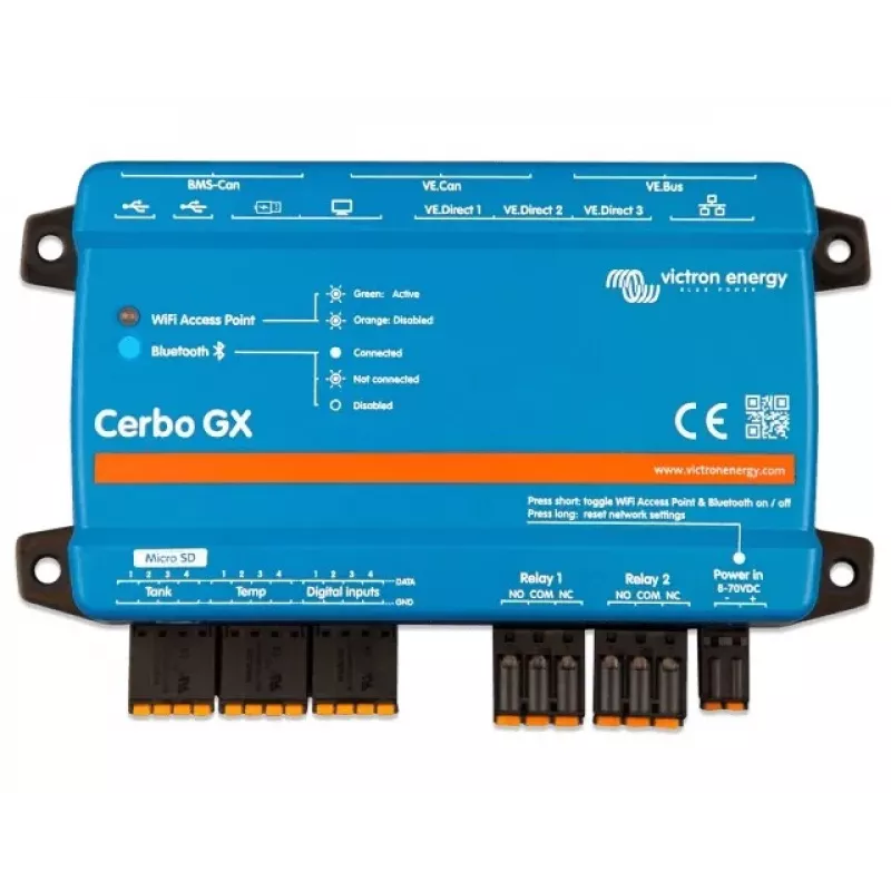 Cerbo GX MK2 Victron Energy BPP900450110 täiustatud seiresüsteem kaugside ja ekraanitoega