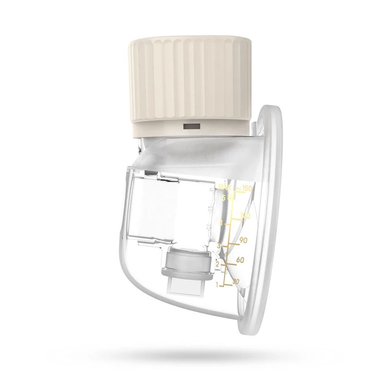 Juhtmeta elektrooniline rinnapump neno VENTO Three-Phase, laetav, kaasaskantav, LCD-ekraan, 150 ml pudel, BPA-vaba, beež