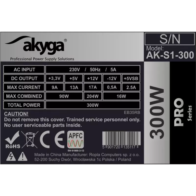Toiteplokk Akyga AK-S1-300 300 W