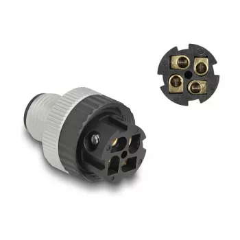 DeLOCK M12 pistik A-kodeeringuga 4 pin isane kruviühendus 60533