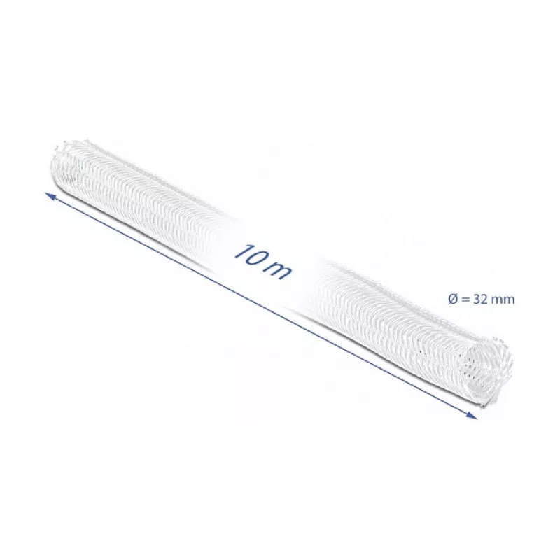 Põimitud kaablikaitse DeLOCK 20820 10 m x 32 mm valge