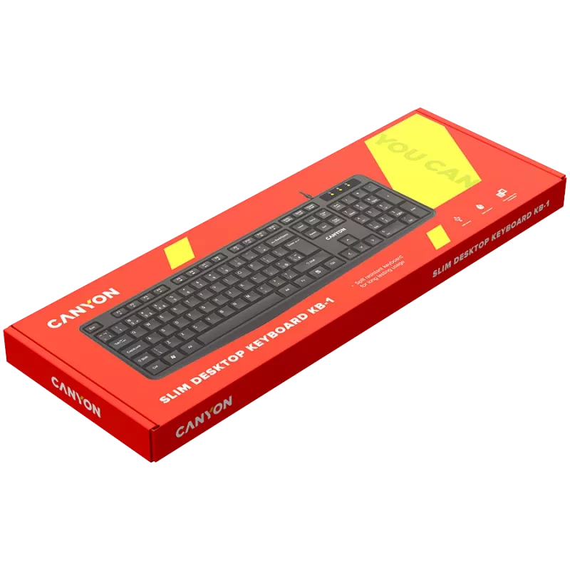 Juhtmega klaviatuur CANYON KB-1 UK paigutusega must