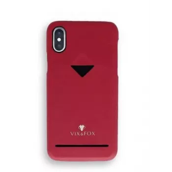 Kaardipesaga tagakest VixFox iPhone XSMAX Ruby Red – kaitsev tagakaas integreeritud kaardipesaga