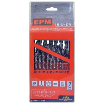 HSS-puurikomplekt OEM E-500-1225, 25 tk, suurused 1–13 mm