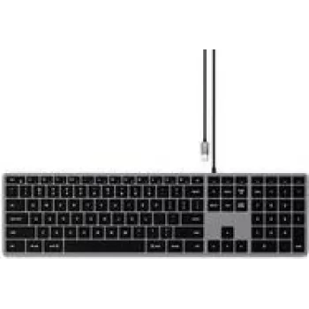 Satechi õhuke W3 klaviatuur kodu jaoks USB QWERTZ saksa must hall