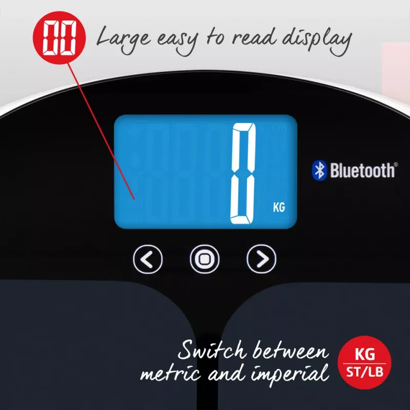 Vannitoakaal Salter 9192 BK3R Curve Bluetooth nutianalüsaator