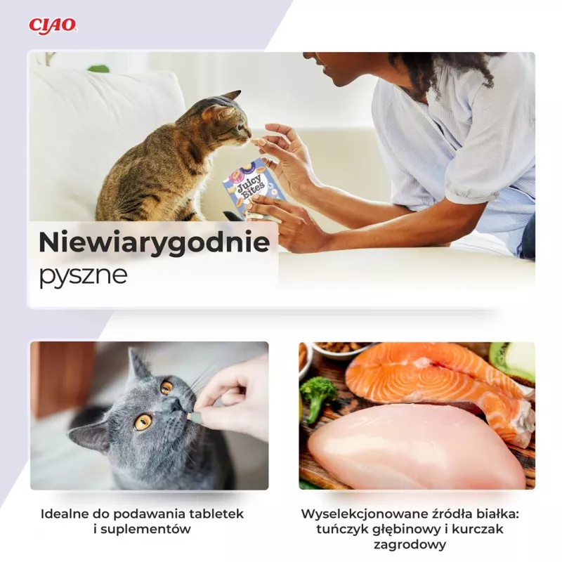 INABA Juicy Bites krevetid ja mereannid – kassimaiused – 3x11,3 g