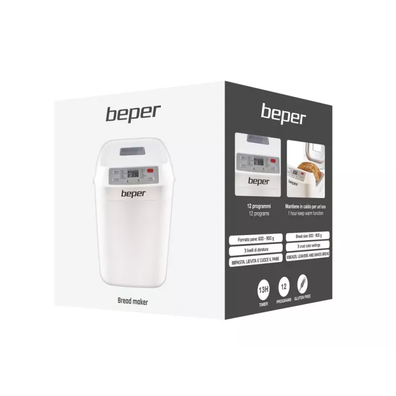 Leivaküpsetaja Beper BC.130 - 550 W, 12 programmi, 600-900 g pätsid