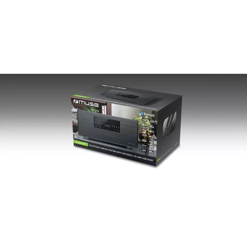 Muse | Bluetooth Microsüsteem | M-692 BTC | Jah | 2 x 30 W | Bluetooth | Must | NFC funktsioonid | Juhtmevaba ühendus