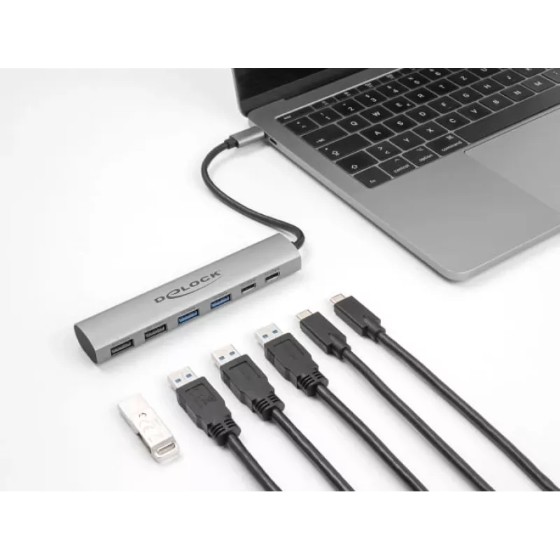 DeLOCK 64232 sülearvuti dokk juhtmega USB 3.2 Gen 1 Type-A USB-C hall