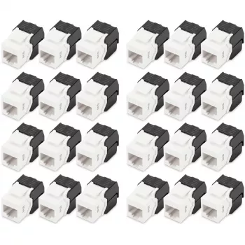 Digitus CAT 6 Keystone Jack varjestamata 24 tk Lame Must Valge RJ-45