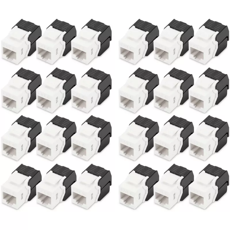 Digitus CAT 6 Keystone Jack varjestamata 24 tk Lame Must Valge RJ-45