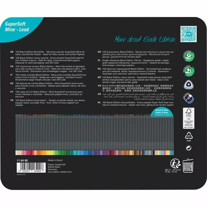 Vesivärvipliiats Faber-Castell 116490 Mitmesugused värvid 100 tk