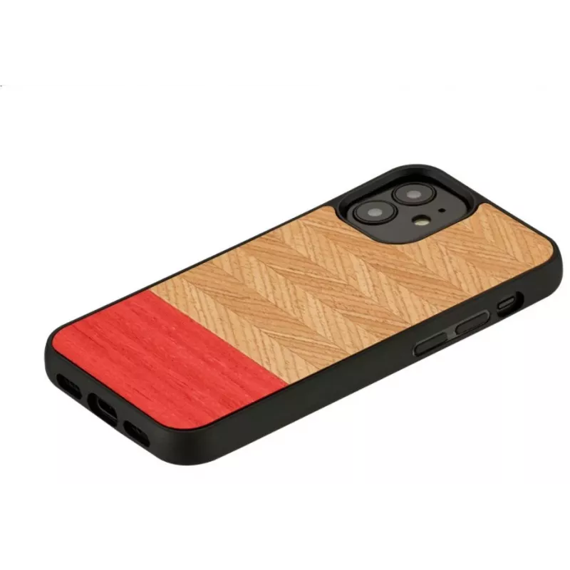 Kaitsev mobiilikott Man and Wood iPhone 12 mini jaoks — kalasaba asalea must muster