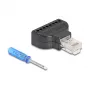 DeLOCK 90654 kaabelsoo vahetaja RJ45 8 kontaktiga klemmiplokk Must