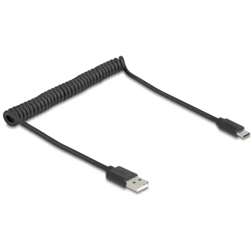 DeLOCK USB-kaabel USB 2.0 0,75 m USB A USB C Must 90368